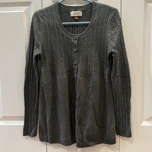 Gray Sonoma 4 Button Cotton Cardigan Size M